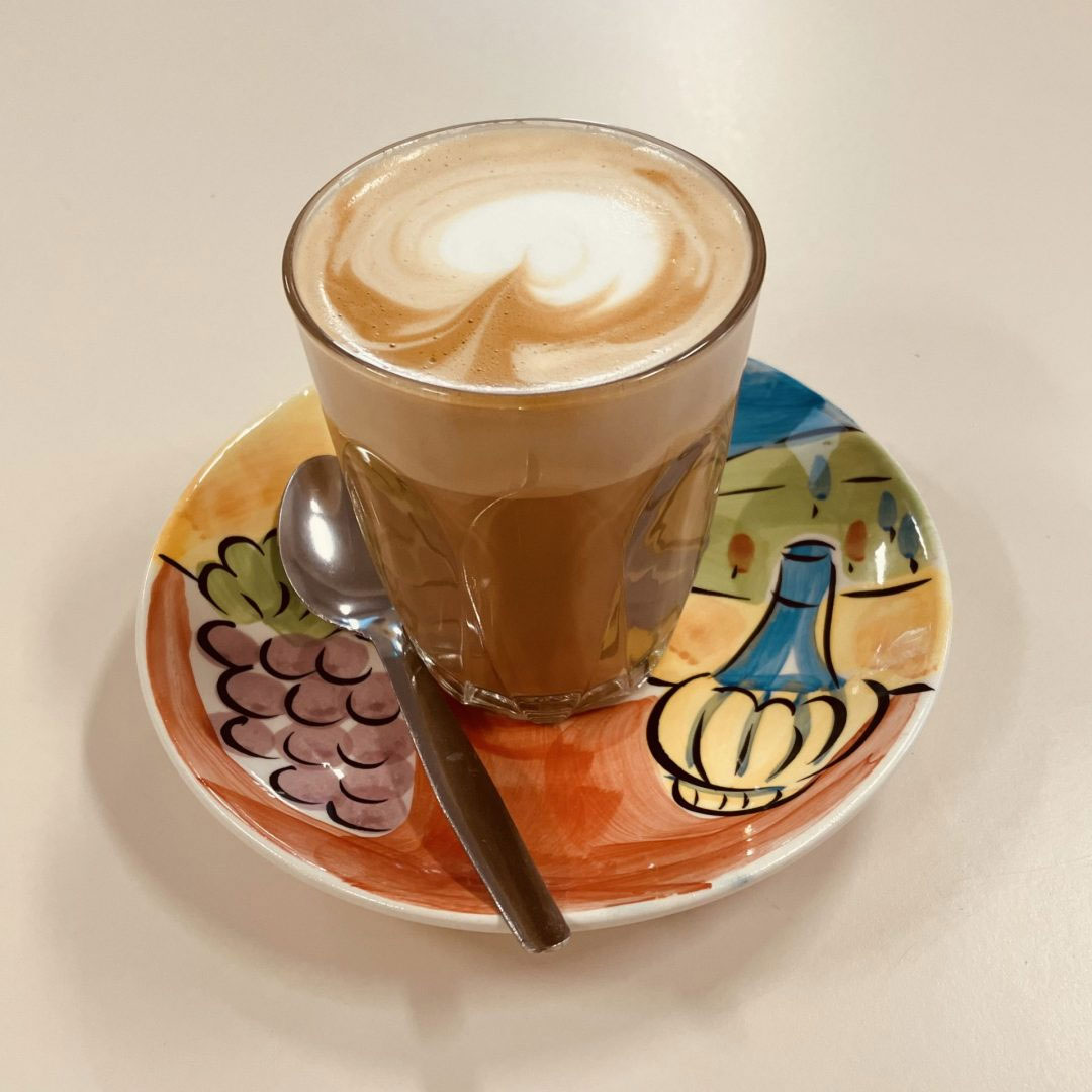 Cafe latte at Reynard Street Community Cafe in Coburg